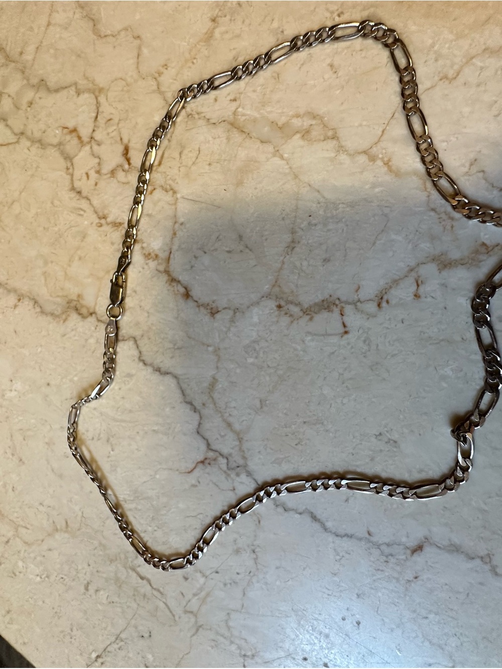 Source Unknown Polished Silver Figaro-Style Necklace 18 inch